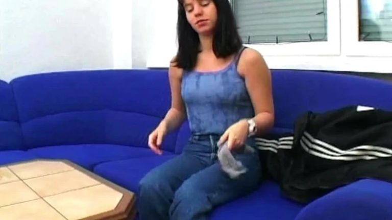 Brunette Solo Plays with Dildo and Shows Cum