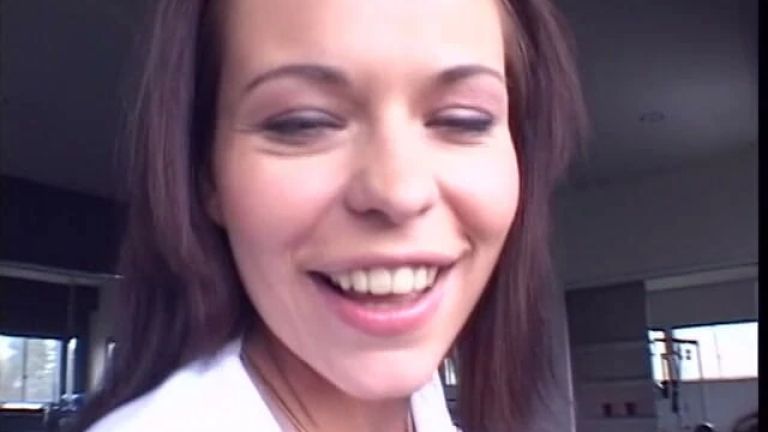 Sexy Brunette Babe Plays with Her Gorgeous Pussy Until a Hot Hard Guy Whos up to Get a Blowjob.