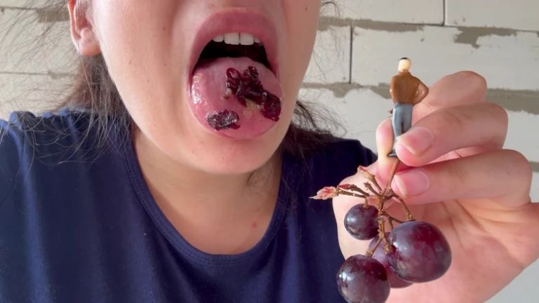 Giantess Plays with a Tiny Man Before Humiliating Him