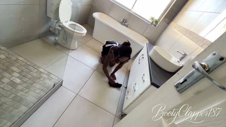 Black Maid Caught Cleaning Gets Used by Her White Boss