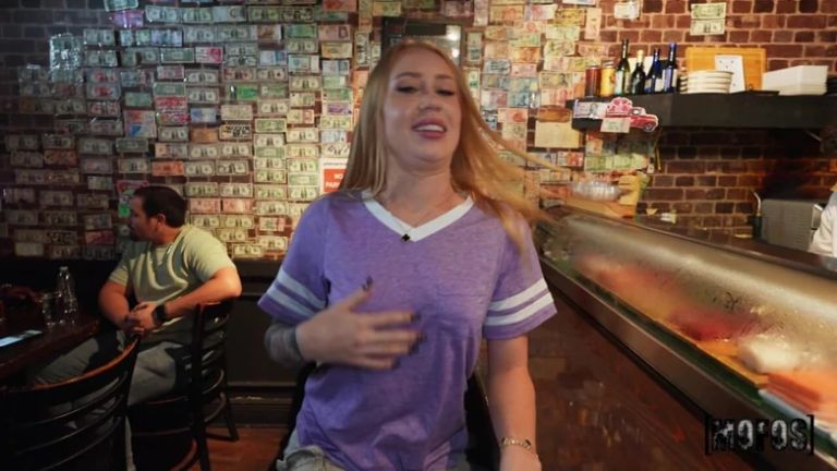 Lets Post It - Cute Inked Blonde Rides Cock POV in Public Bar