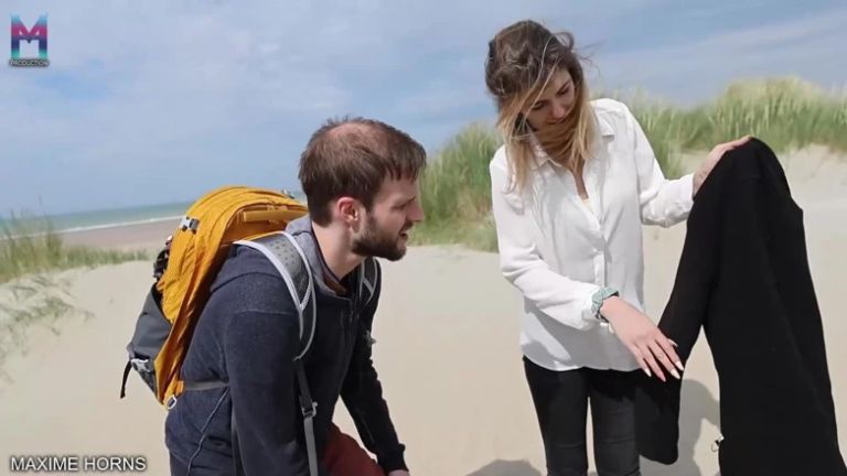 French Vlog Bisexual Beach Outdoor Blowjob Sucking and Stroking with No Shame