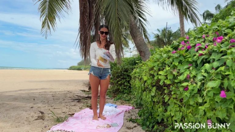 Bikini Fitting and Changing on the Tropical Beach
