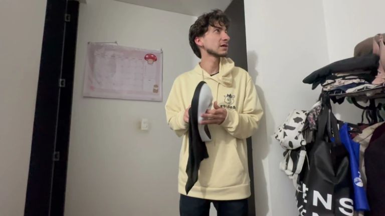 My Annoying Roommate 3: I Hid to Scare Her, but She Started Touching Herself