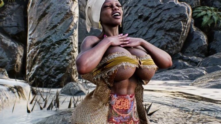 Big Tits and Big Ass for Ebony 50 Yo Zuma the Masai Female Warrior