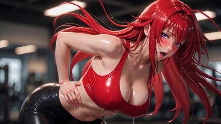 Compilation Ai Rias Gremory Gym Training Sweat Sensual Shiny Body