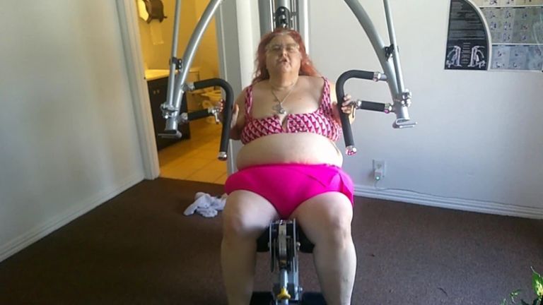 Big Beauty Nurse Vicki Is Exercising in the Gym Part 1