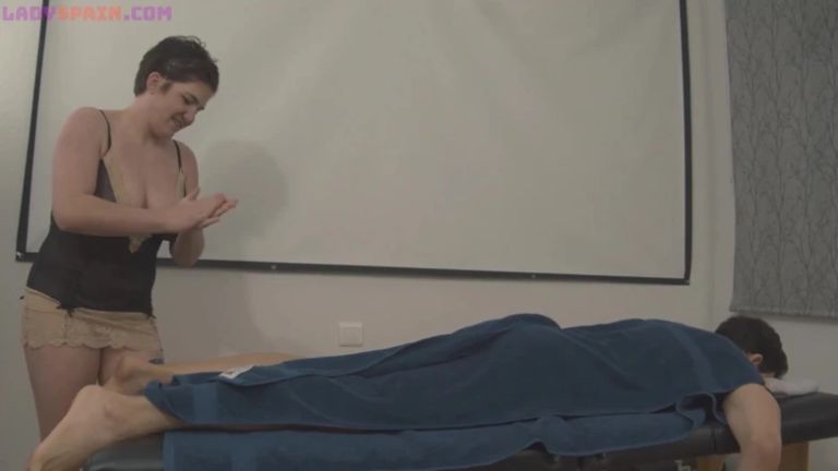 Anal Sex with a Masseur on the Massage Table. Happy Ending Massage, They Give It to Her in the Ass