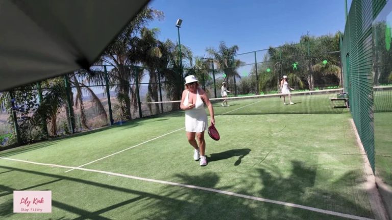 Mature Swingers Outdoor Tennis Court Reverse Gangbang