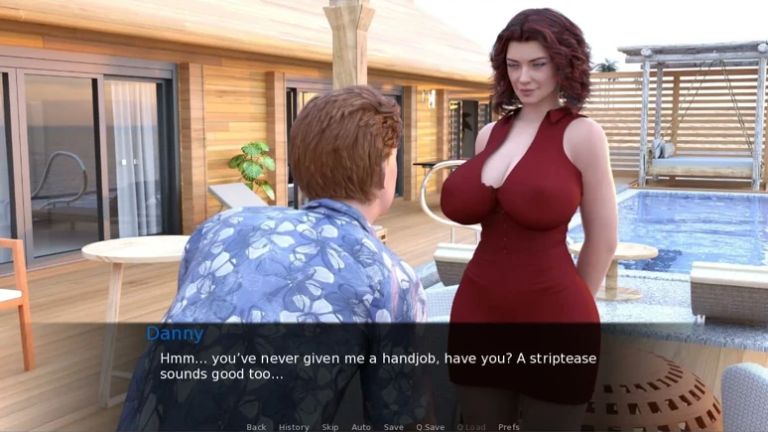 Milftopia - Gameplay - Roleplay - Pool Striptease, Titjob and Anal Fucking