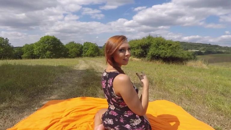 Ginger Ornela Morgan Outdoor Fun with Her Pussy