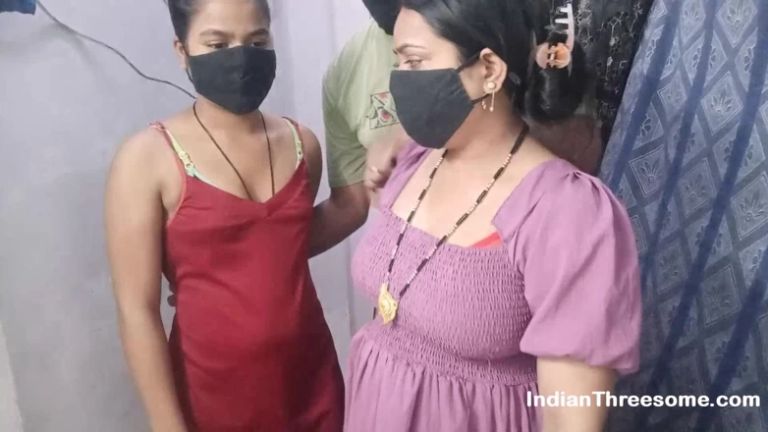 Mature Indian Wife and Husband Group Sex with Desi Teen Babysitter