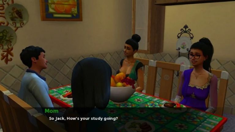 Insimology - Gameplay - Roleplay - Saree -desi Maid Fucks Owner Stepson in Bed