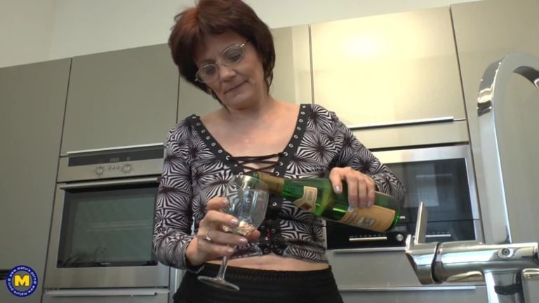 Horny Granny Ivette Shows off Her Naked Mature Body &amp; Fingers Both Her Holes