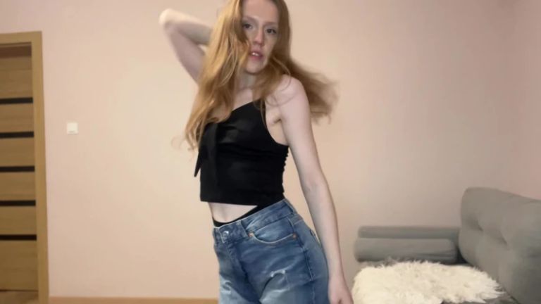 Striptease and Fingering with Fishnets on