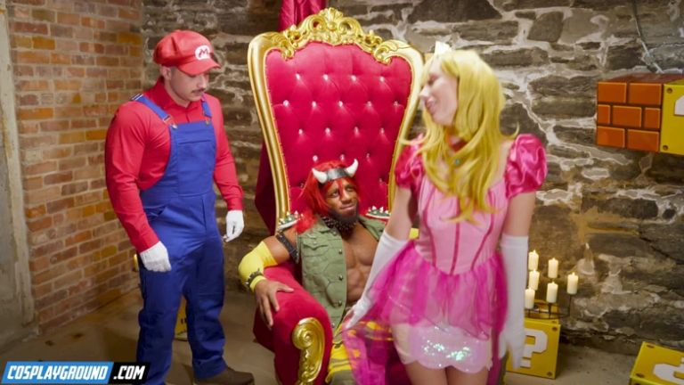 Sky Pierce as Princess Peach Takes Bowser’s Big Black Cock - Super Mario Porn Cosplay Parody
