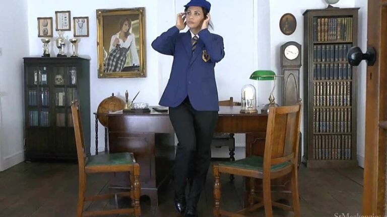 Roxy Strips off the All Boy’s College Uniform