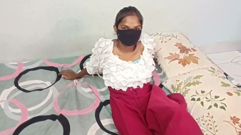 Real Indian Stepsister Helps Stepbrother Cum Quickly in Her Panties While Parents Wait Outside