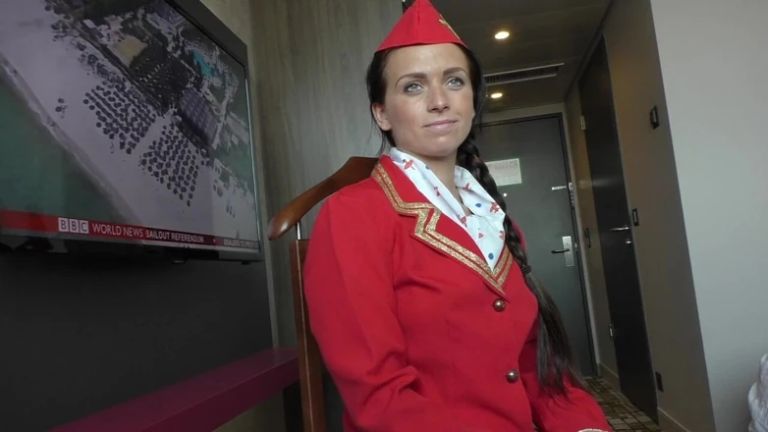Hungarian BBW air hostess fucked BBC for first time