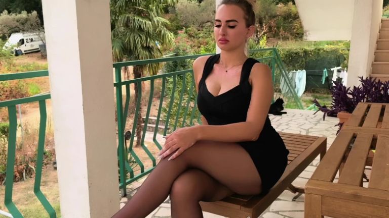 Black Pantyhose Feet Outdoor