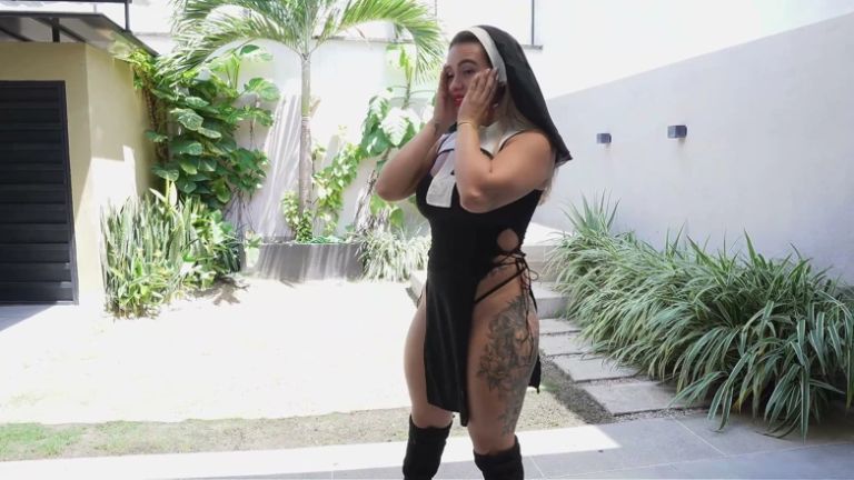 Nun with Big Tits. Unholy Desire Makes a Tender Nun End up Riding a Big Cock