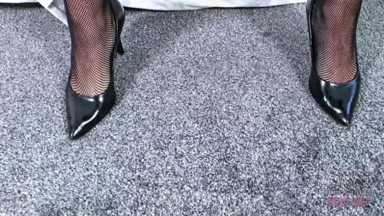 Sexy Secretary - BBW Mature MILF with Huge Tits Strips Her Uniform and Plays with Her Hairy Pussy (fishnets Heels Ass Cunt)